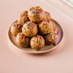 Birthday Cake Energy Balls on plate